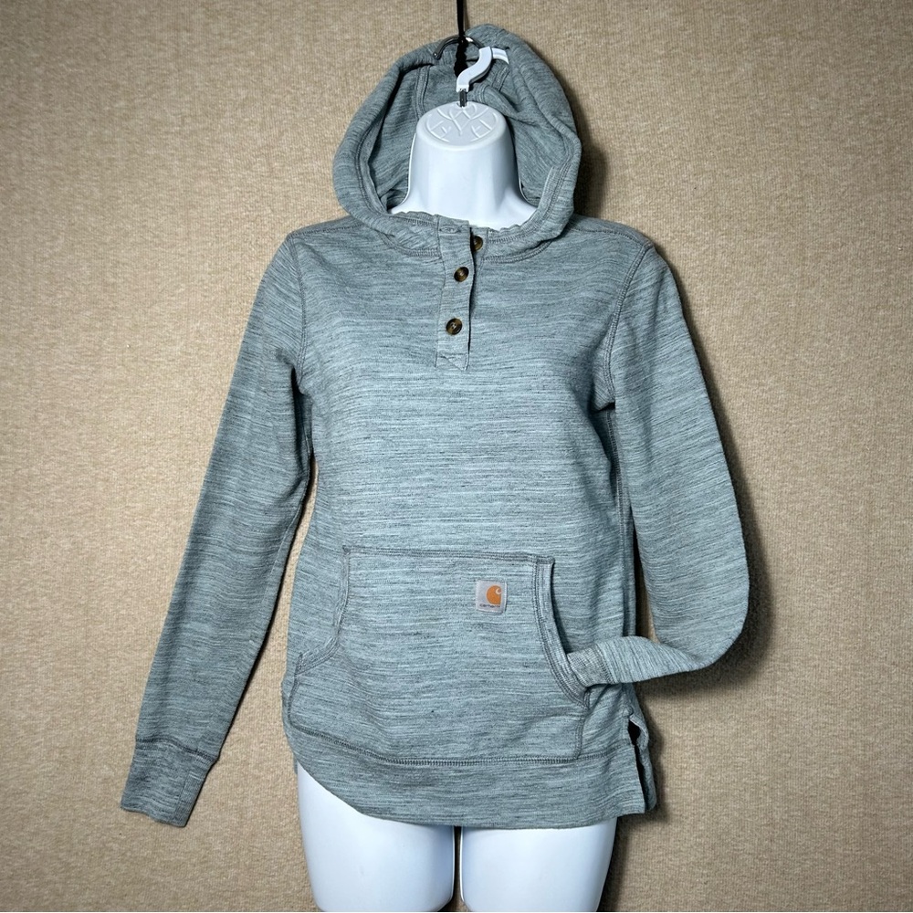Carhartt Hoodie Henley Sweatshirt Womens XS Outdoor Utility School Workwear Top